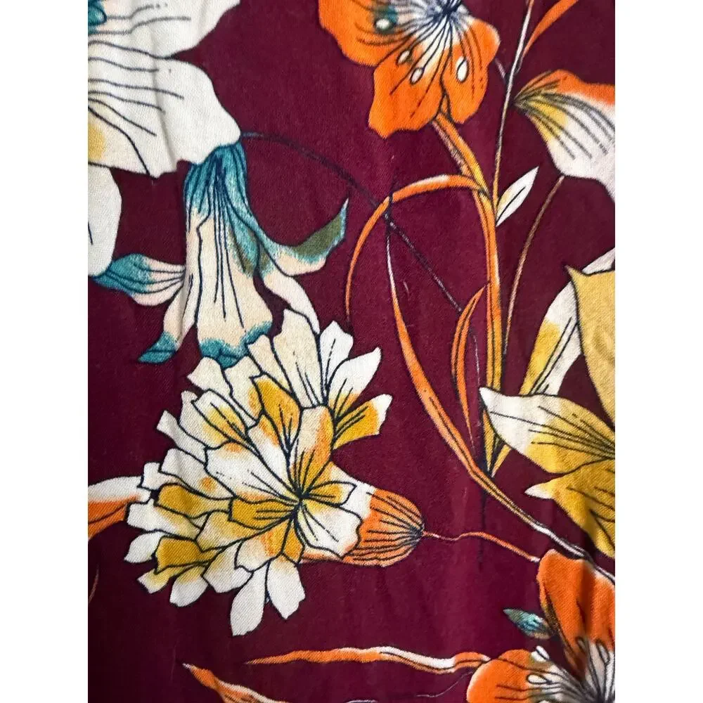St. John’s Bay Floral Button-Down Shirt Dress-Medium
